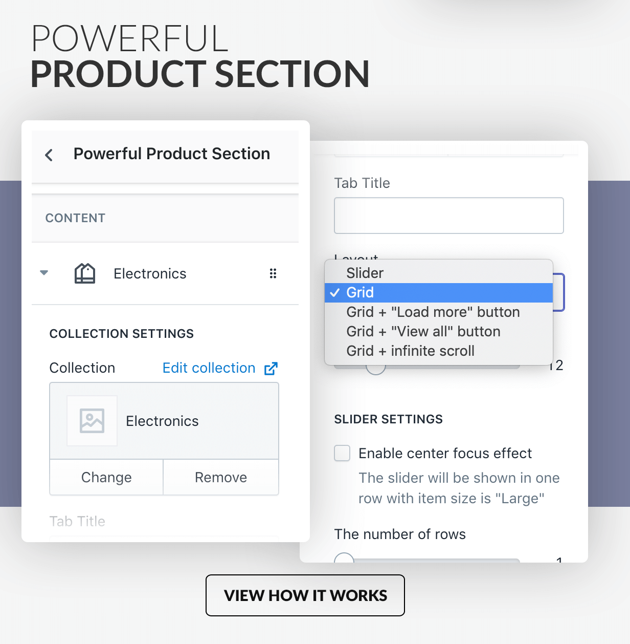 Powerful product section