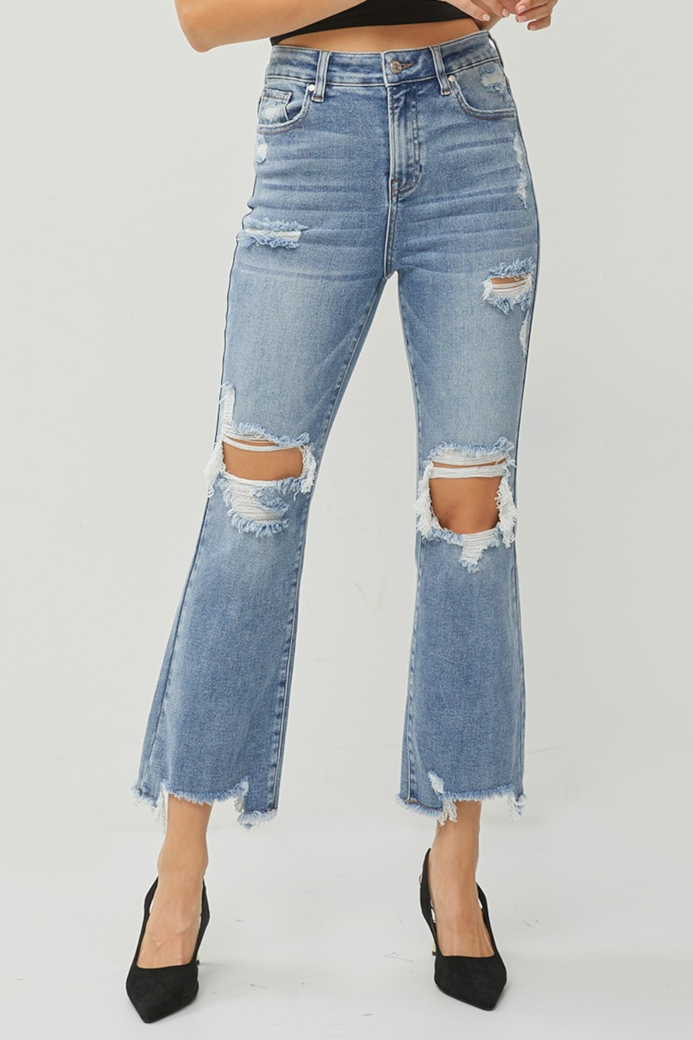 Risen Jeans-High Rise Wide Leg Denim-White – Simply Dixie Boutique