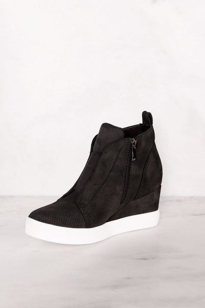 black zoey wedge sneaker