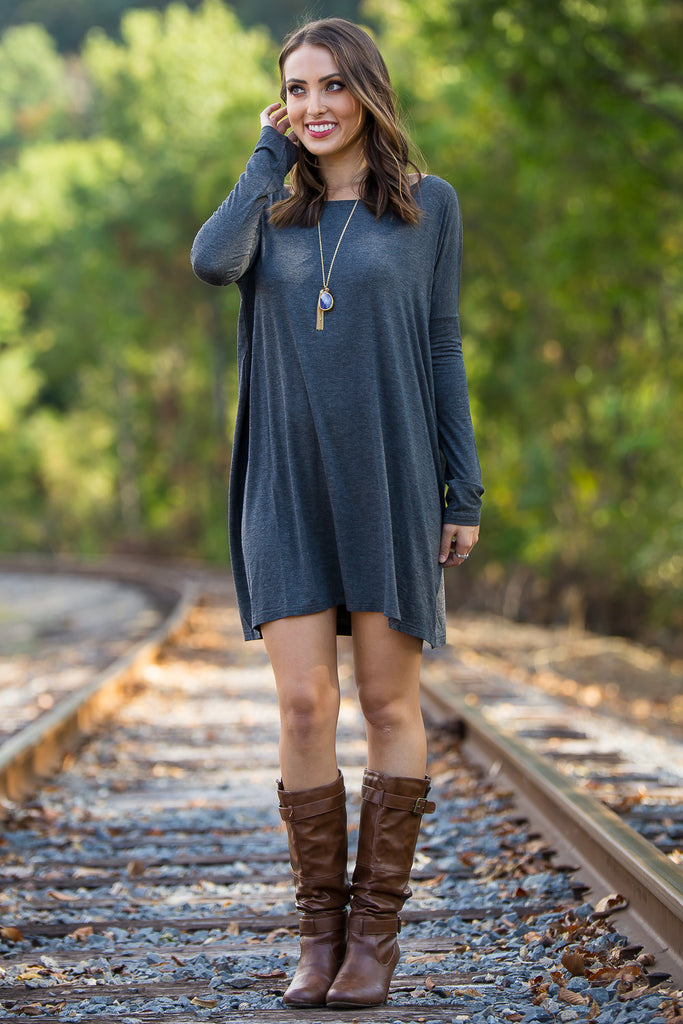 Piko Tunic Tops-Dark Grey – Simply Dixie Boutique