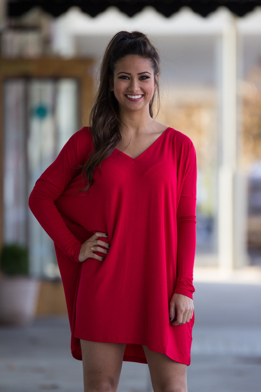 The Perfect Piko Tunic Top-Red – Simply Dixie Boutique