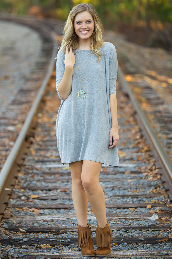 The Perfect Piko Half Sleeve Tunic-Heather Grey – Simply Dixie Boutique