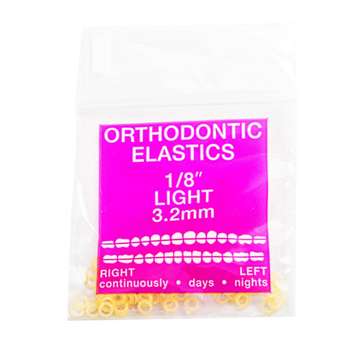 100/PK Dental Orthodontic Intraoral Elastic Rubber Bands Neon  Light/Medium/Heavy