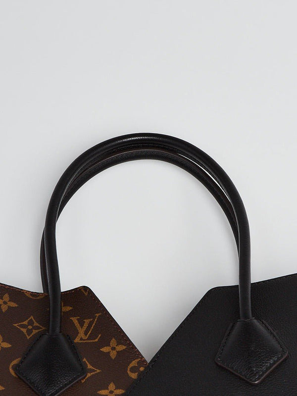 Monogram Canvas Black Leather Kimono Tote Bag - Tana Elegant LLC