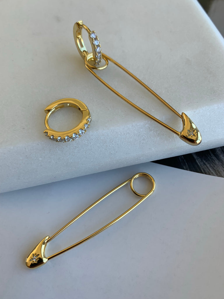 SAFETY PIN HOOP EARRINGS FALA Jewelry