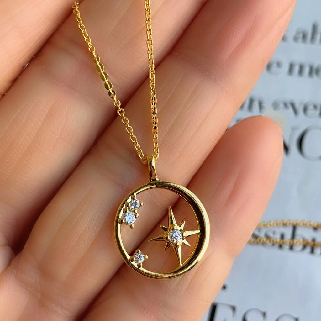 north star necklace gold