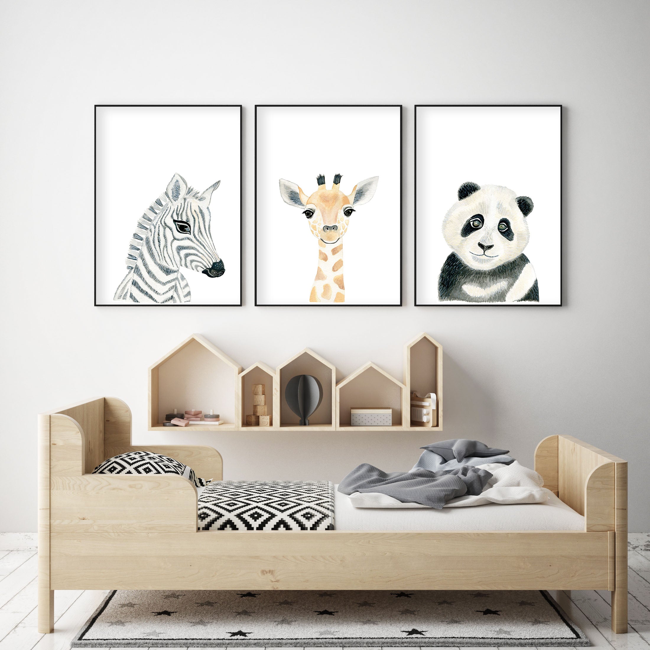 Jungle Animal Art on Canvas X 6, Nursery Art, Jungle Animal Painting,  Safari Art, Boys Nursery Decor -  Finland