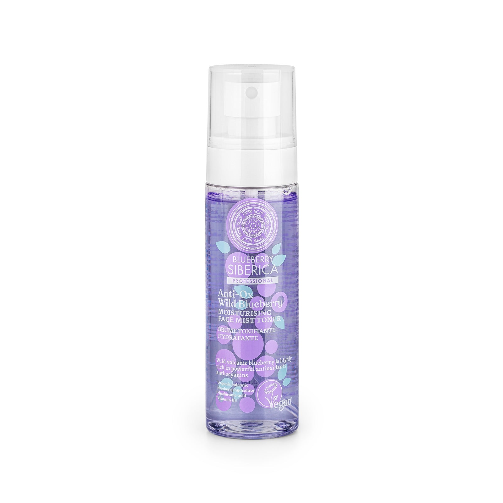 Image of Natura Siberica Anti-OX Wild Blueberry. Moisturising face mist toner, 100 ml