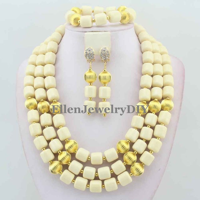 African Coral Beads Jewelry Set Nigerian Beads Wedding Jewelry