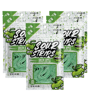 GREEN APPLE- SOUR STRIPS - Elmor's Distribution - Sour Candy Strips