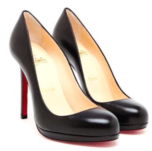 Christian Louboutin Black Lady Peep Spikes Pumps – Tulerie