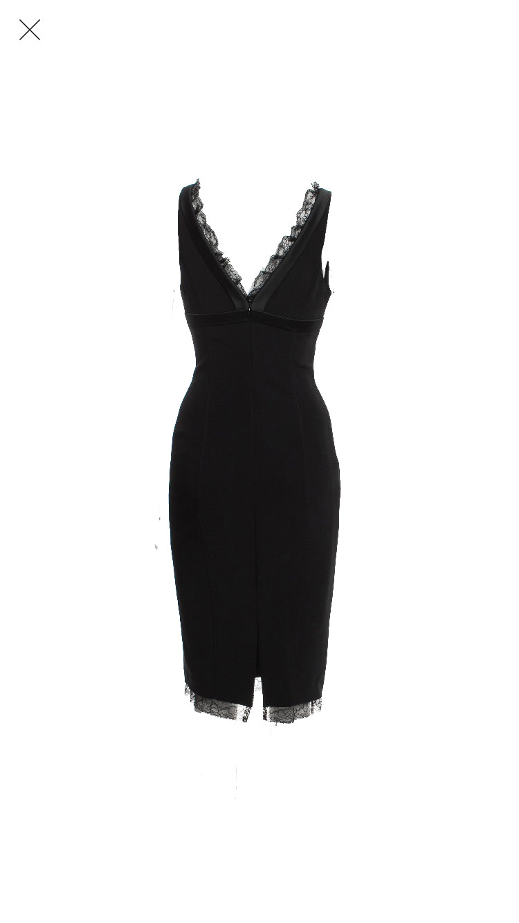 Dolce & Gabbana Lace Trim Bodycon Dress – Tulerie