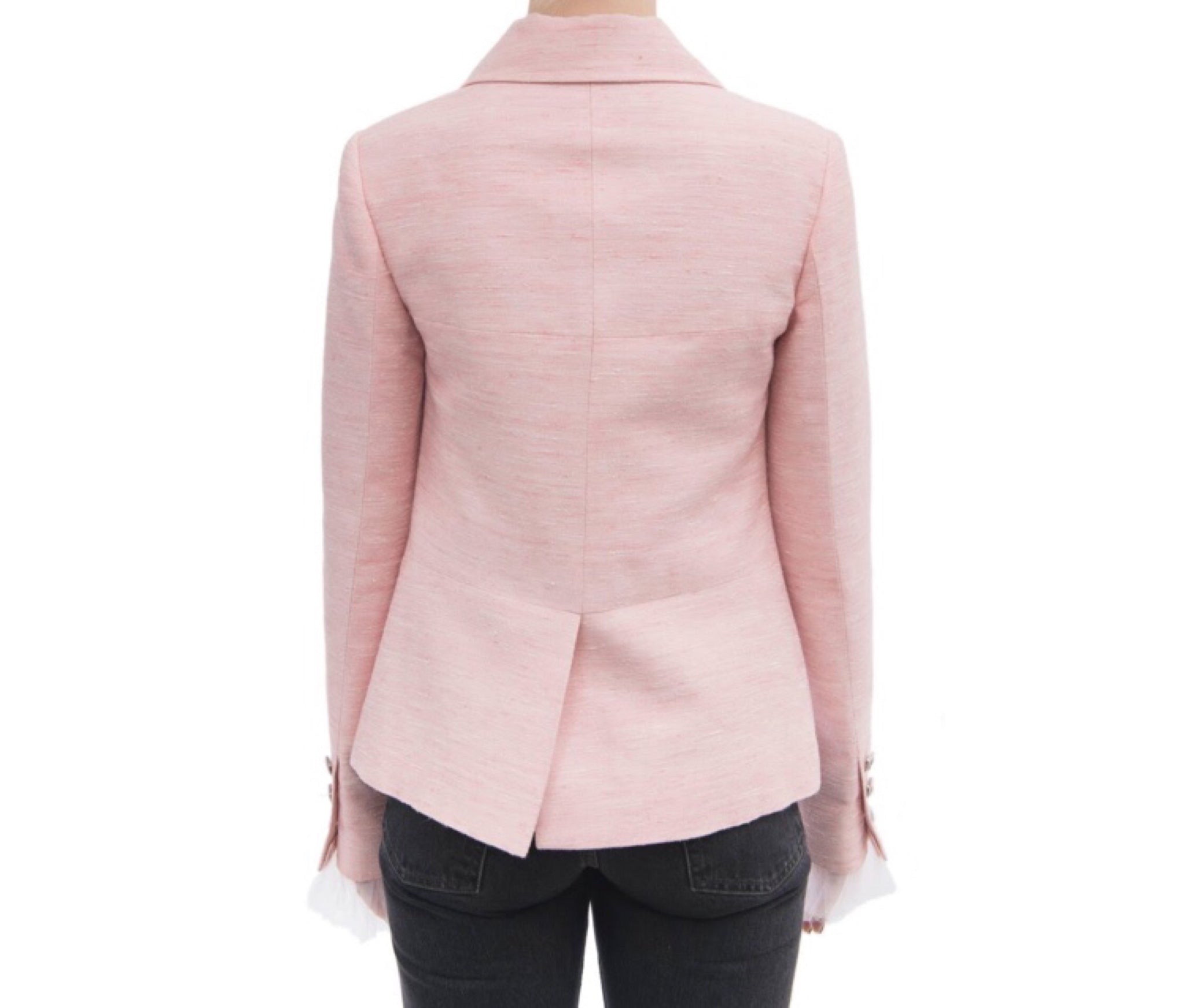 Chanel 2005 Pink Blazer with SIlver Logo Buttons  INTO