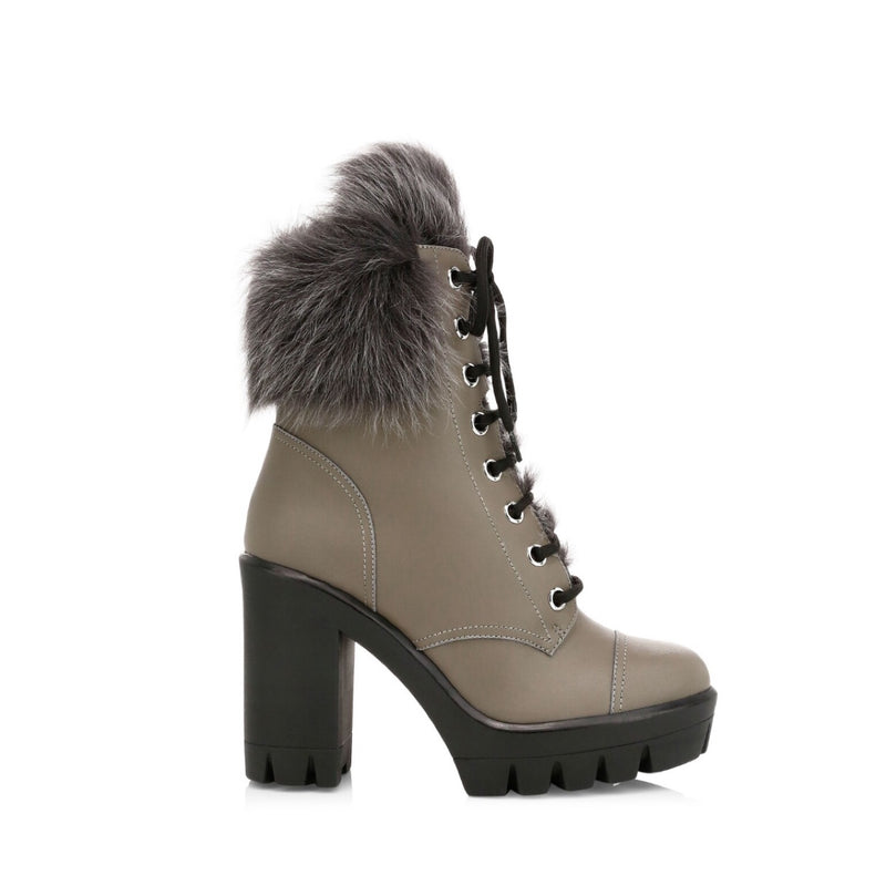 shearling lined combat boots