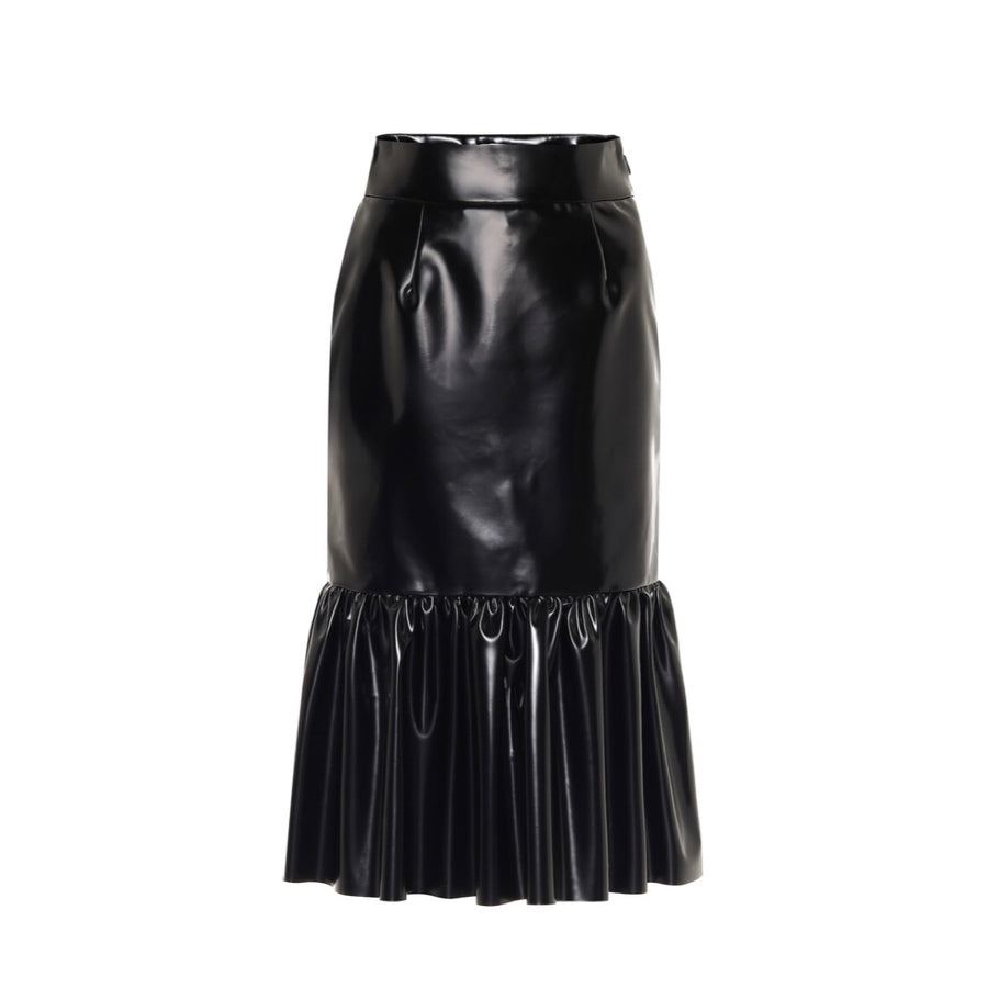 Miu Miu Faux Leather Midi Skirt – Tulerie