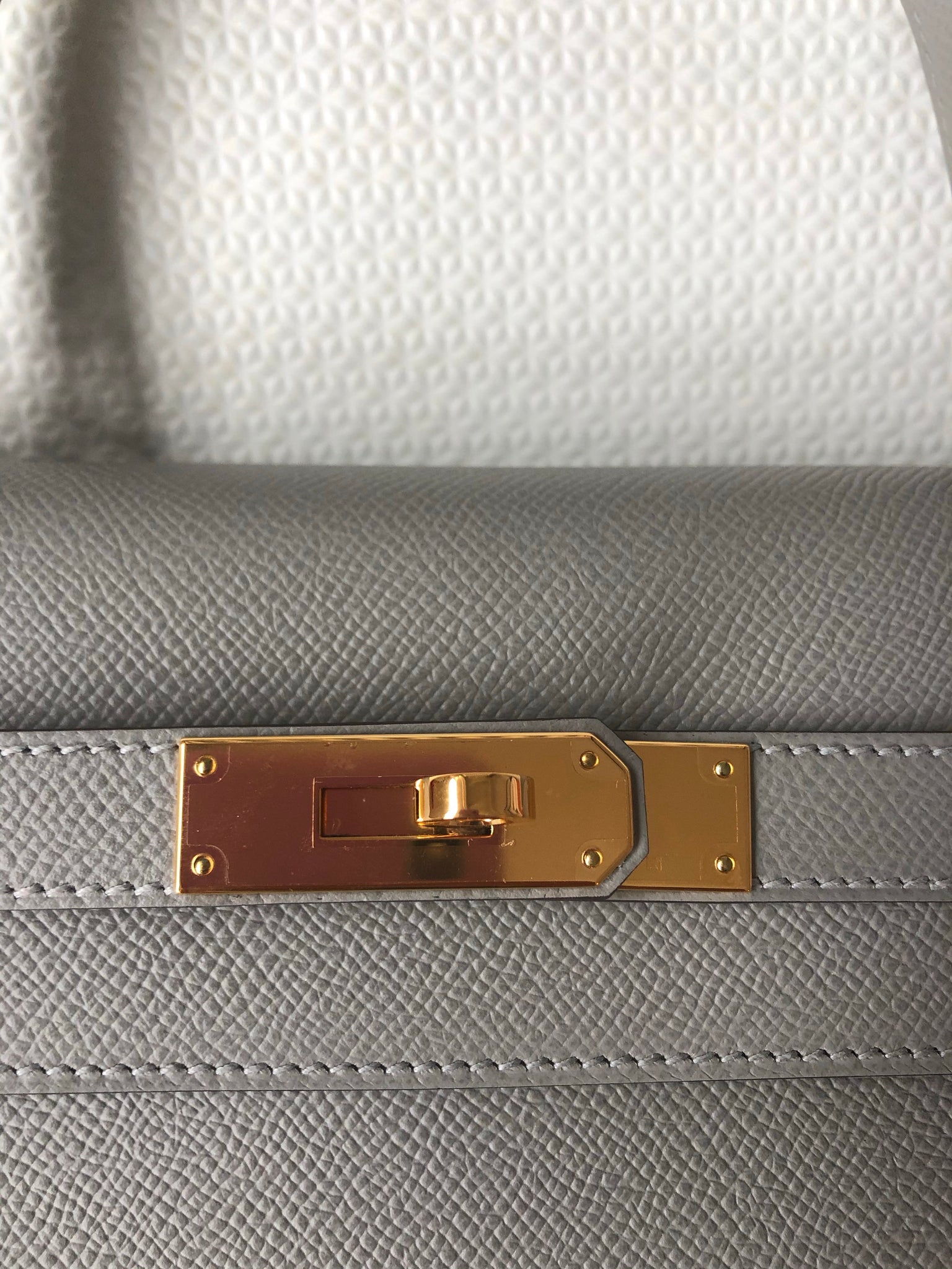 Hermès Gris Mouette Epsom Sellier Kelly 35cm Gold Hardware – Tulerie