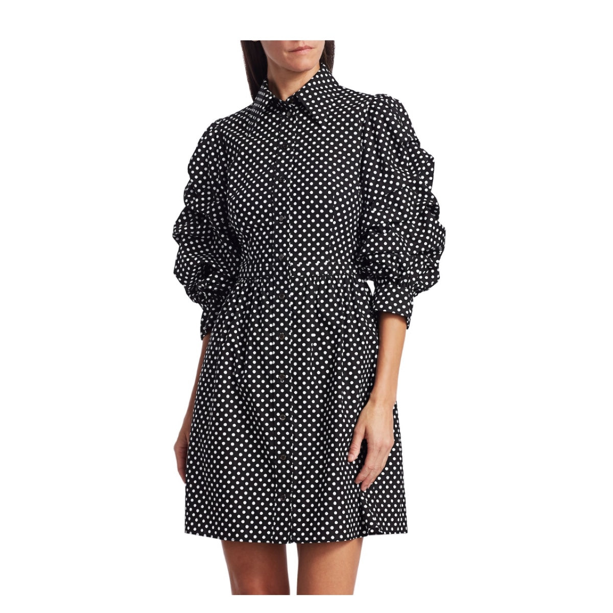 Michael Kors Collection Ruched Sleeve Shirt Dress – Tulerie