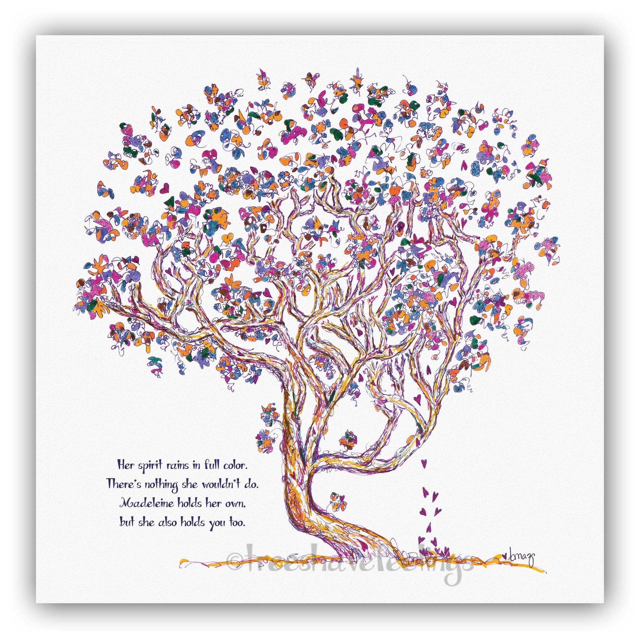 Tree of Abundance - Blank Cards Set of 5 Multi-colored cards with 5 Va -  bombaypaper