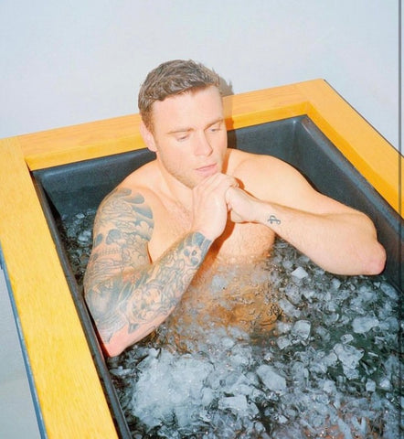 Gus Kenworthy in RENU Therapy cold plunge tank