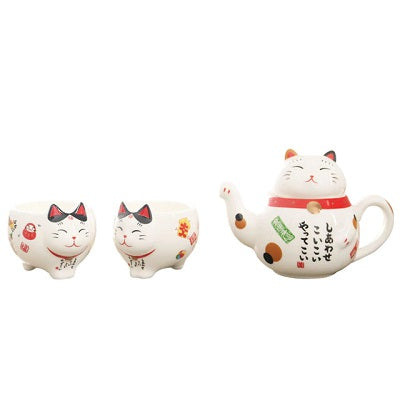 Service A The En Porcelaine Maneki Neko Teapot Renaissance