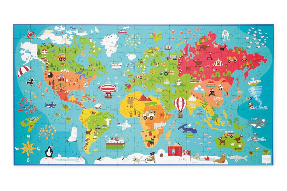 hoorbaar analoog Infecteren Scratch Europe - Puzzle xxl 150pcs - World Map - Johnco