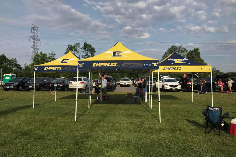 three 10x10 canopy pop up tents from empress lacrosse