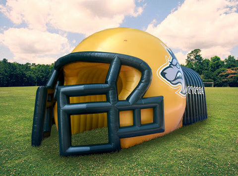 gold and black inflatable football helmet from MVP Visuals 