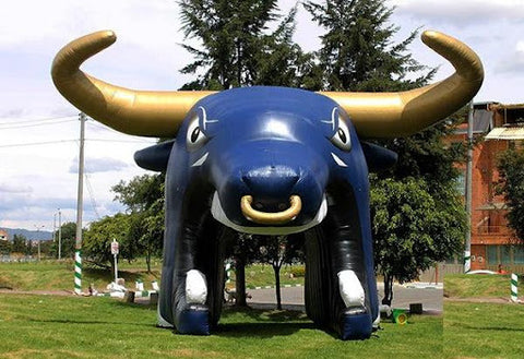 custom inflatable mascot bull tunnel