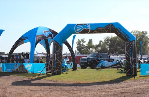 inflatable arch in use