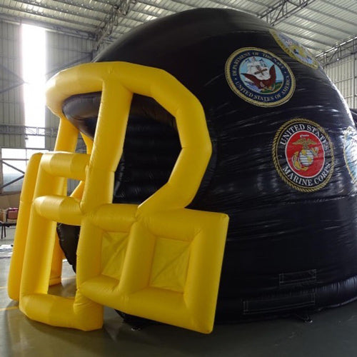 black and yellow custom inflatable helmet tunnel