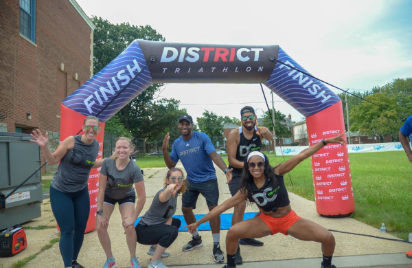 people at Colorscape Air Arch placed at finish line