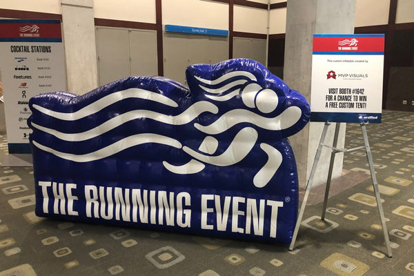 custom inflatable at indoor event entrance