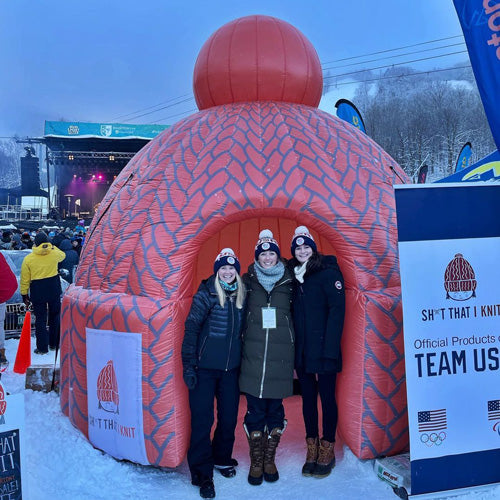custom inflatable beanie tent at outdoor pop-up shop