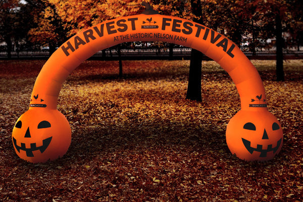 halloween-themed circle inflatable archway
