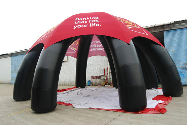 red and black custom inflatable igloo dome tent