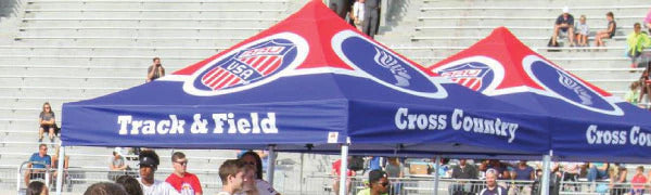 people at Track & Field custom tents