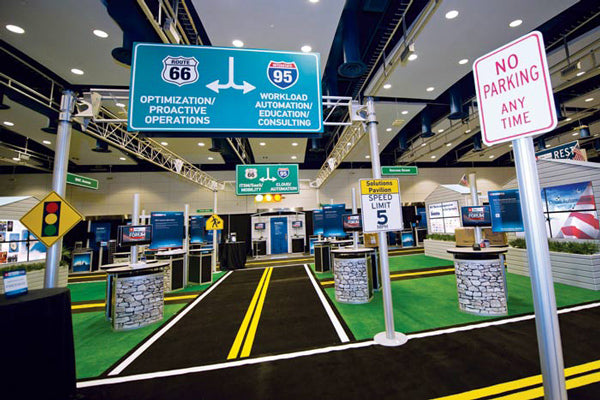 large traffic themed booth