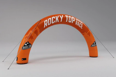 orange rounded inflatable arch