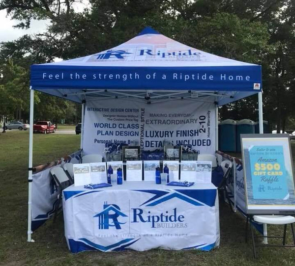 riptide home builder outdoor trade show booth setup