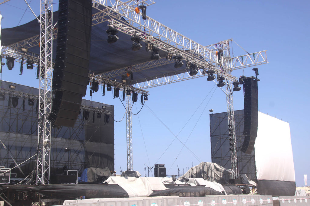 truss tent set up for concert usage