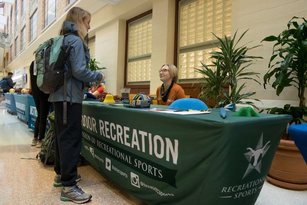 UT rec center booth table cover example