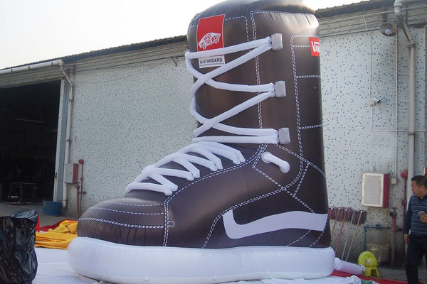 large, brown, shoe-shaped custom inflatable