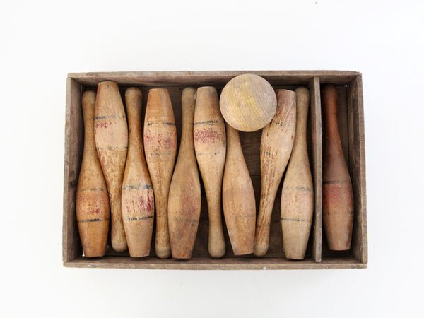 antique wood bowling game – 86 Vintage