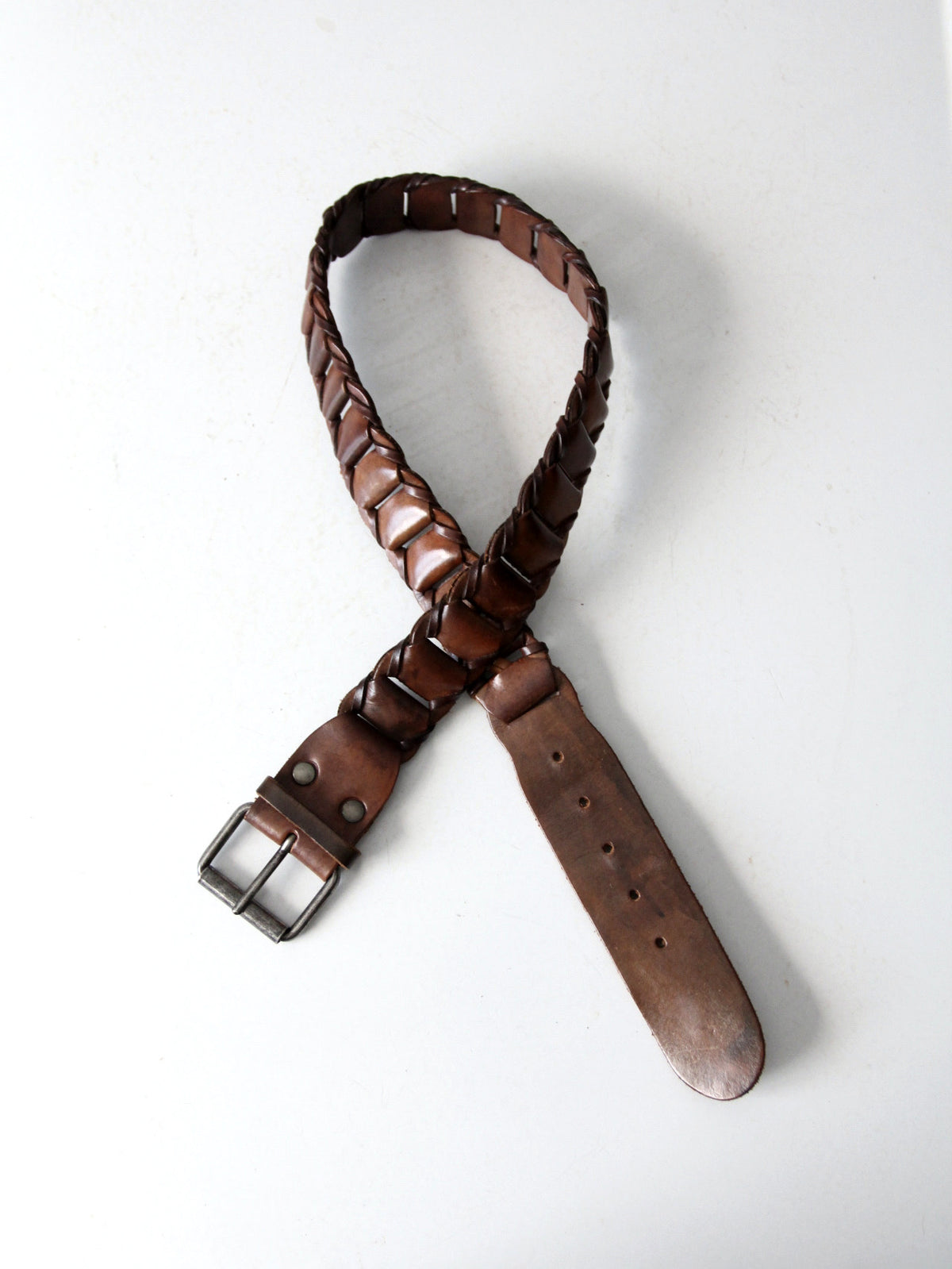 vintage 70s braided leather belt – 86 Vintage