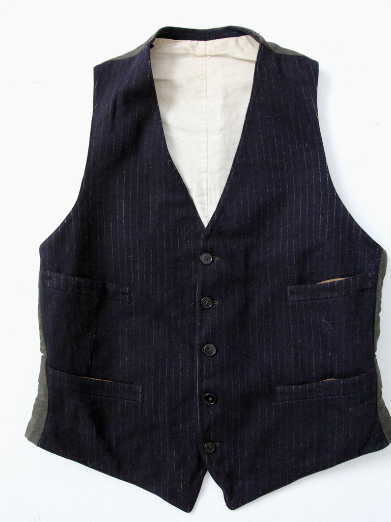 wool pinstripe vest ca. early 20th century – 86 Vintage