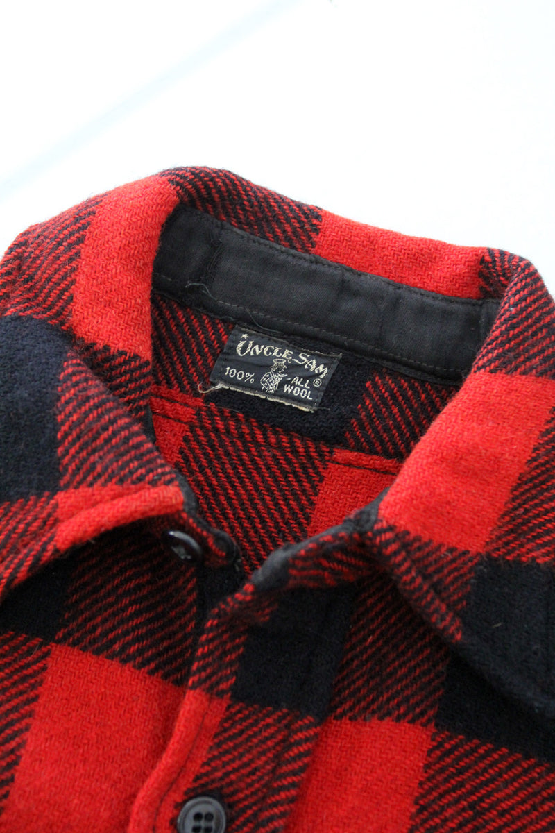 vintage 50s Uncle Sam plaid wool shirt coat – 86 Vintage