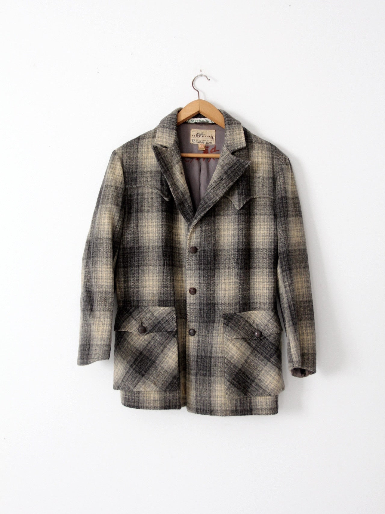 vintage 1950s Chippewa Falls Woolen Mills plaid wool coat – 86 Vintage