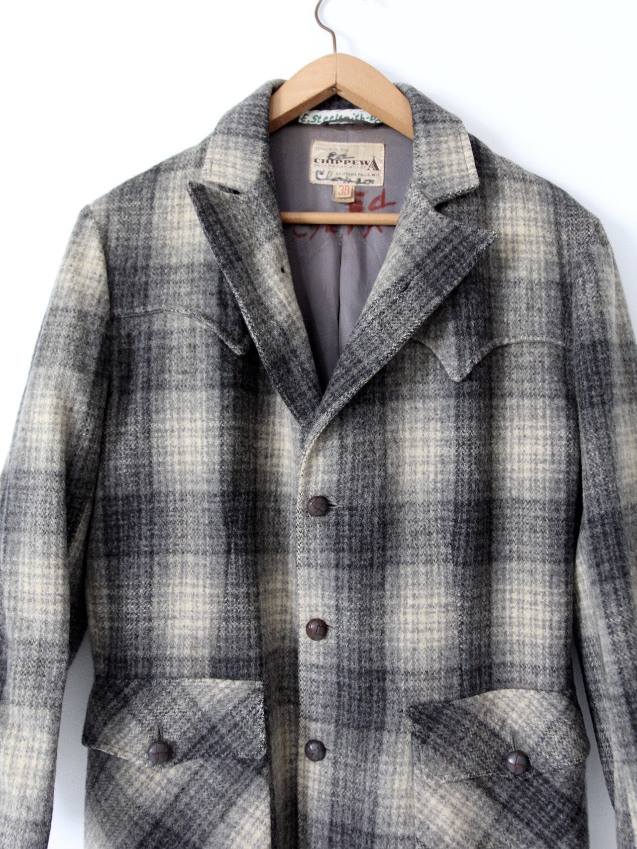 vintage 1950s Chippewa Falls Woolen Mills plaid wool coat – 86 Vintage