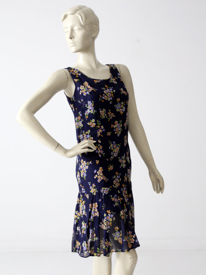 vintage 60s drop waist dress with floral print – 86 Vintage