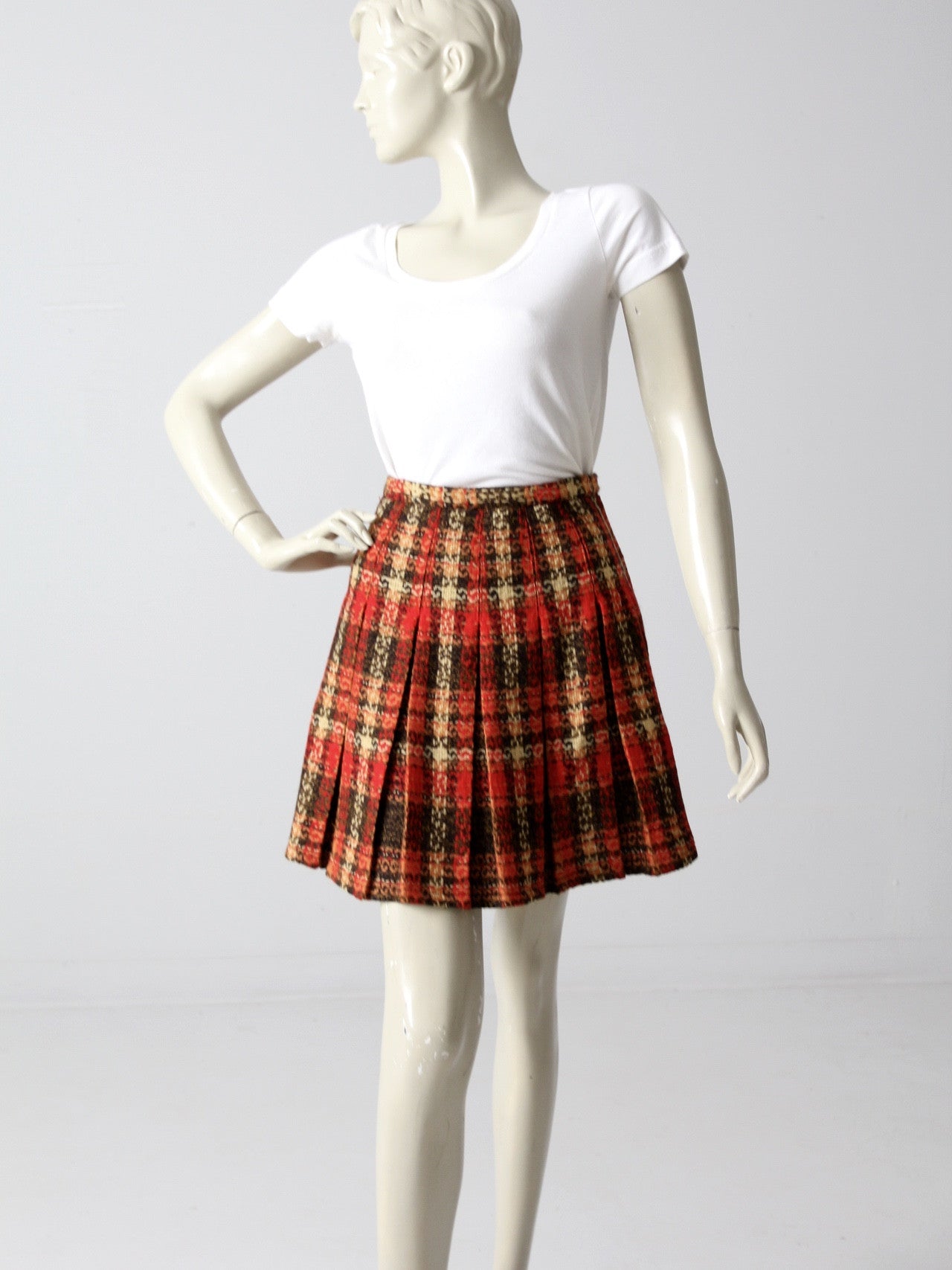 Vintage 1960s Plaid Mini Skirt 86 Vintage 7083